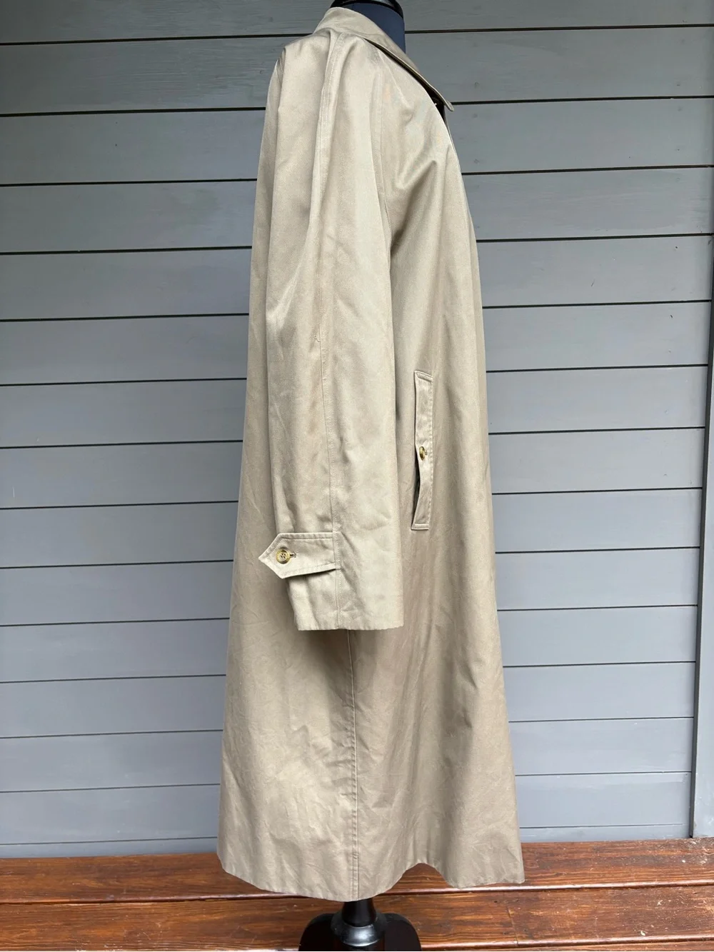 Burberry Khaki Men's Long Trench Coat